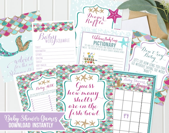Mermaid Baby Shower Games Under The Sea Shower Girl Baby Shower