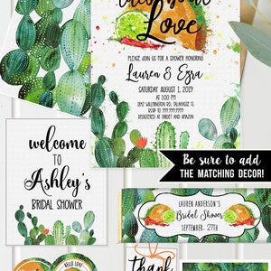 Fiesta Shower Invitation Cactus, Taco Bout Love Baby, Bridal and/or Wedding Shower Southwestern Shower, Taco Tuesday Gender Neutral TB121 image 6