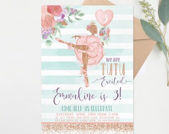 EDITABLE Ballerina Birthday Invitation, Ballet Invitation, Tutu Party,  Dance Birthday Party, Any age, EDIT YOURSELF Digital Invite