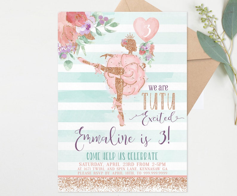 Download BUNDLE Ballerina Birthday Invitation Decor Games Ballet | Etsy