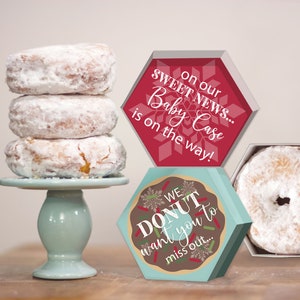 Christmas Pregnancy Announcement Donut Box - Printable - Grandparents ...