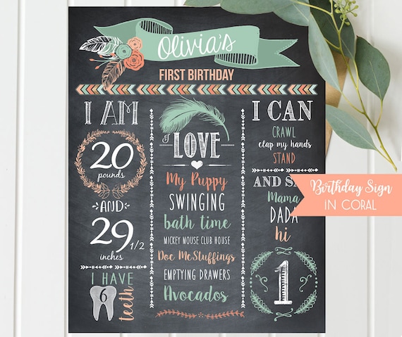 Wild One First Birthday Chalkboard Sign