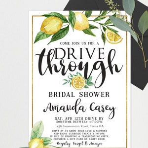 Drive by Bridal Shower Quarantaine Lemon Drive By feestuitnodiging Digitale uitnodiging Sociale afstand Bruiloft Douche Uitnodiging Download LM31 afbeelding 7