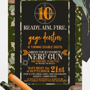 Nerf Army Birthday Party Ideas, Game, Mission Scavenger Hunt, Nerf Boys birthday, any age Tween, Nerf War, Instant Download, NCA10 image 3