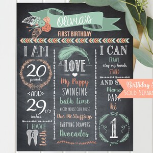 First Birthday Photo Banner Girls 1st Coral and gold Wild One Birthday Instant Download imagen 2