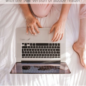 May include: A person is using a laptop computer with a white background. The text on the screen reads "Edit your files on your computer with the Free version of adobe reader. No special software, fonts or skills needed. Simply, Download, Edit & Print."