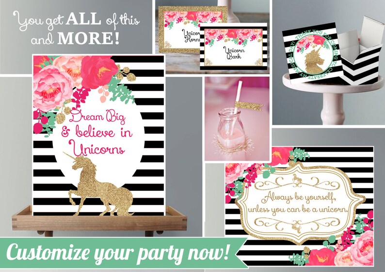 Magical Unicorn Birthday Invitations   Pink and Glitter  image 6