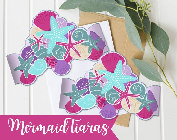 mermaid-tiara-printable-mermaid-crown-purple-and-teal-etsy