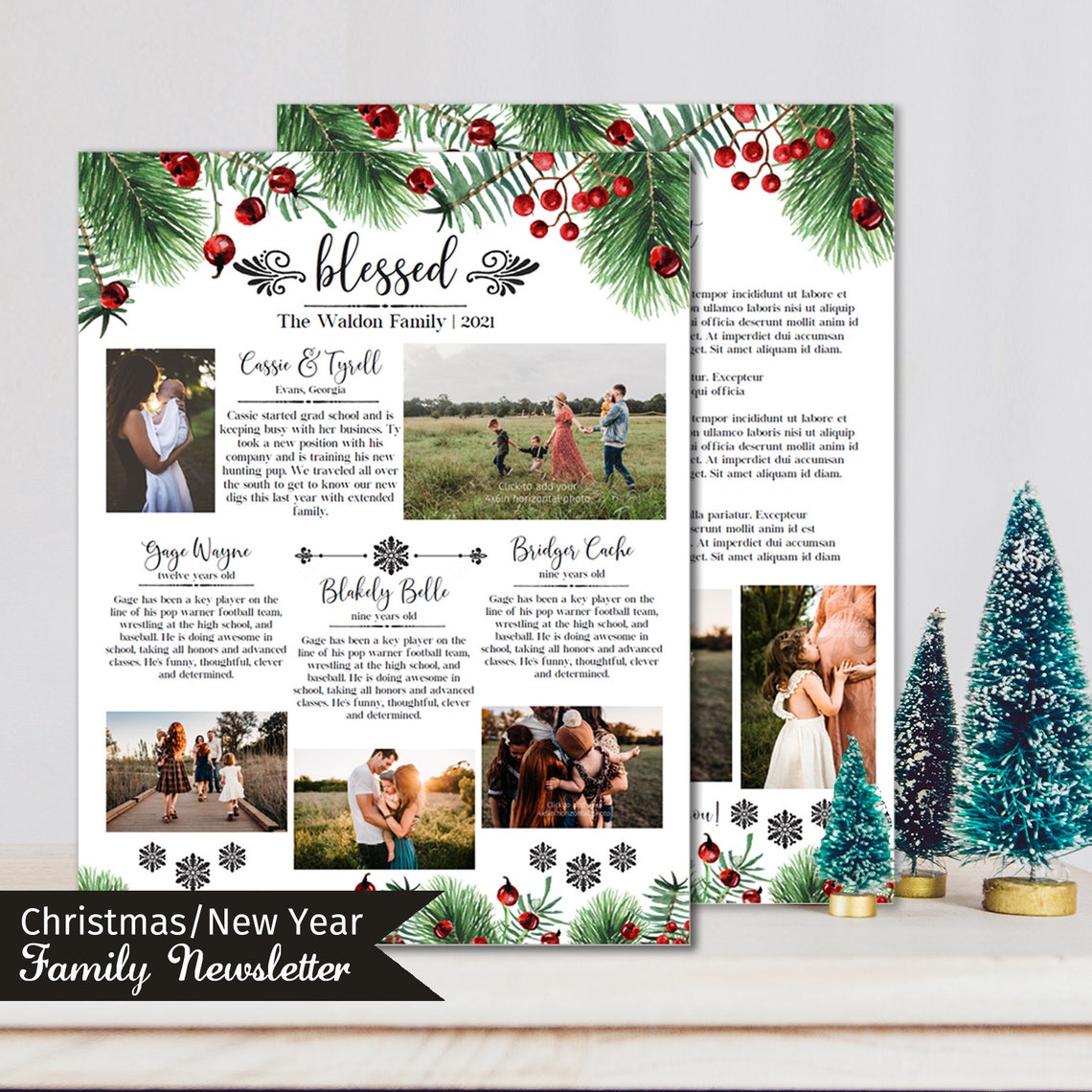 Christmas Family Newsletter Template Unique Christmas Card Etsy Christmas Family Newsletter Template Unique Christmas Card Etsy