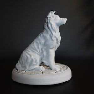 Dog Figurine on Stand – Unpainted or Your Choice of Color Collectible Pet Statue,