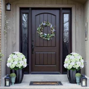 2 Set Artificial Hydrangea Tree Outdoor - UV Resistant Faux Topiary Plants