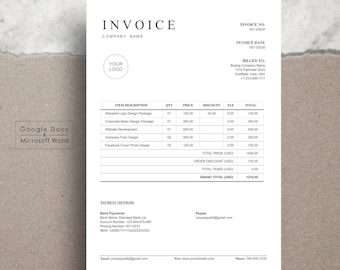 Editable Invoice Template: Printable Word, Custom Forms & Blank Billing Templates