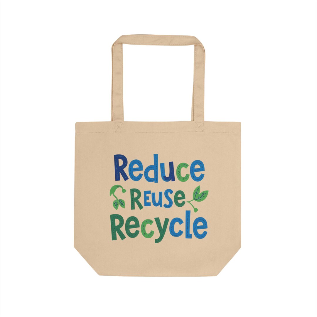 Reduce Reuse Recycle Tote Bag | Earth Illustration Tote - Etsy