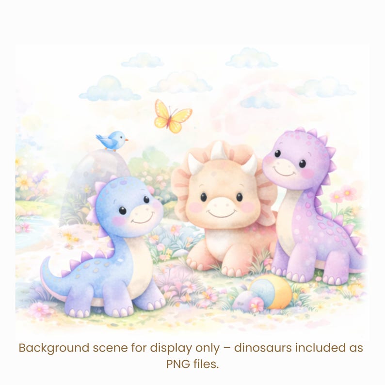 Baby Dino Clipart Bundle | Cute Baby Dinosaur PNG | 13 Dinosaur Clipart ...