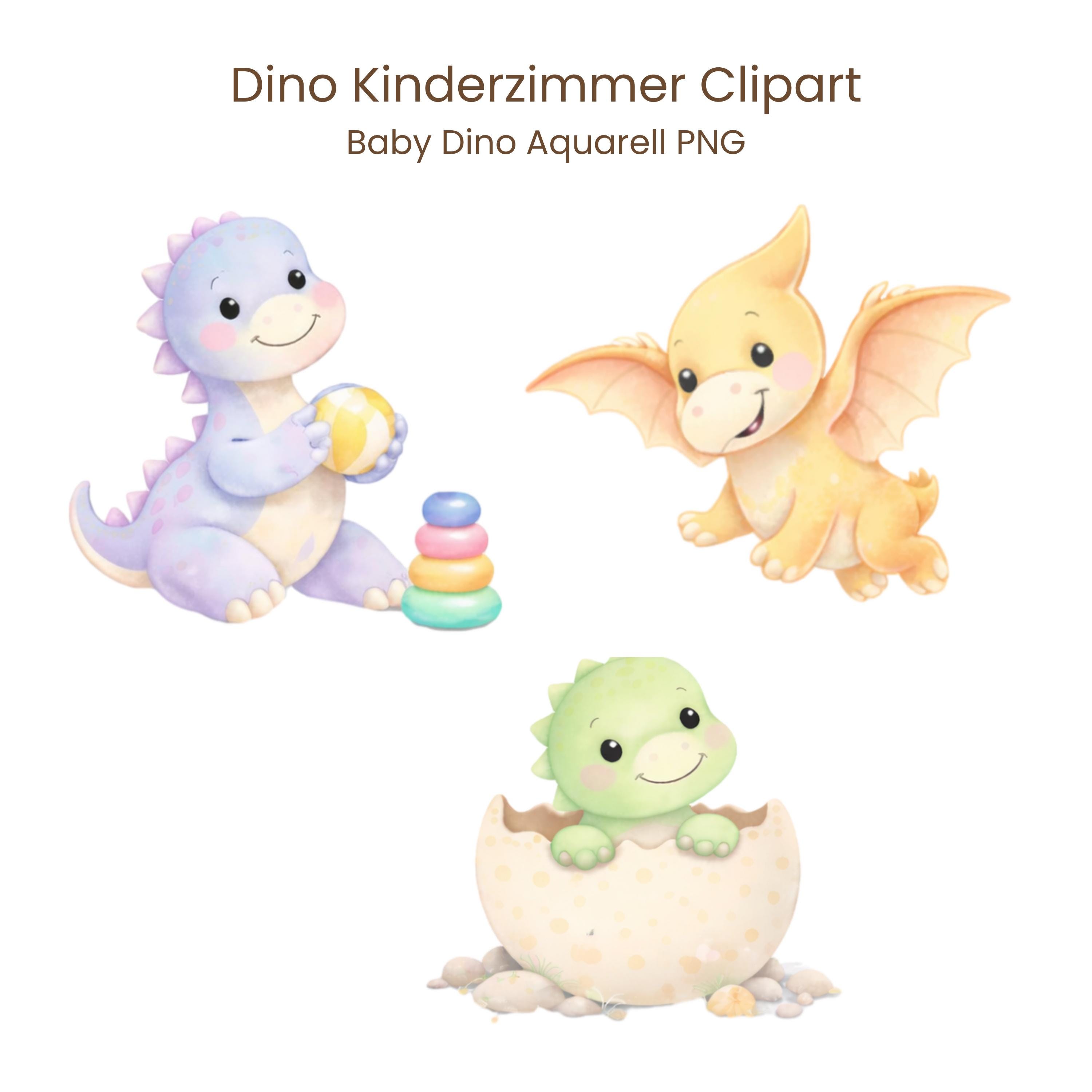 Dinosaur Nursery Clipart – Baby Dinosaur Watercolor PNG for Nursery ...