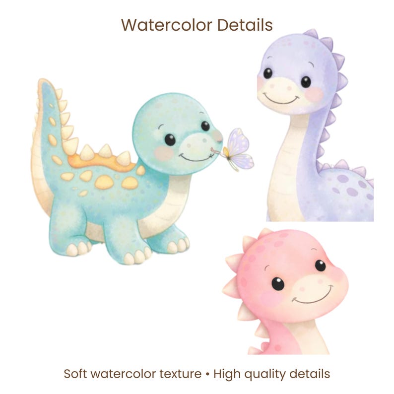 Baby Dino Clipart Bundle | Cute Dinosaur Pngs | 13 Dino Clipart Files ...