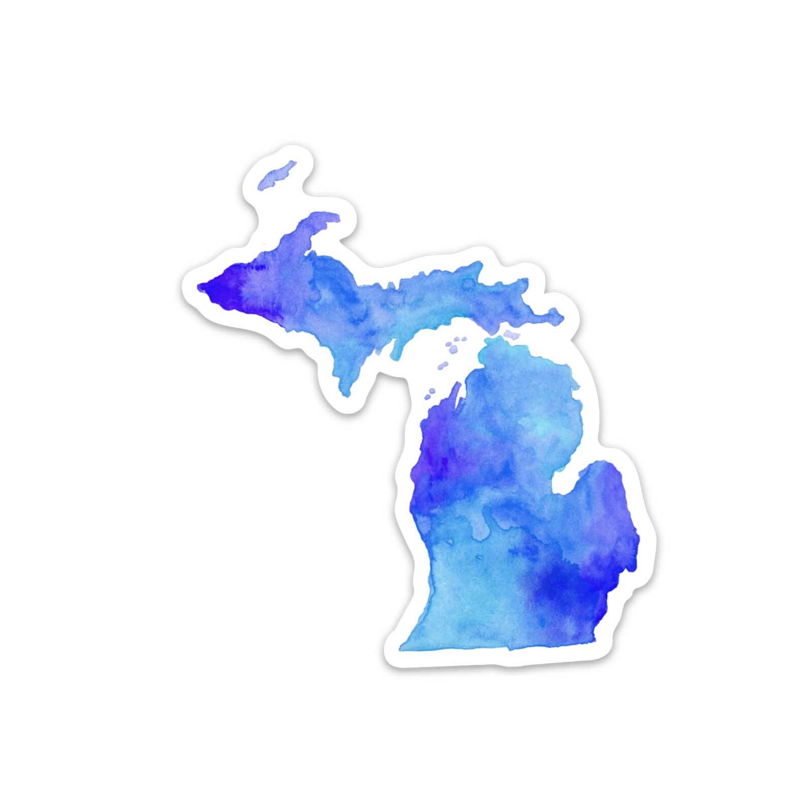 Michigan & Great Lakes Sticker Set The Big Lake watercolor Etsy