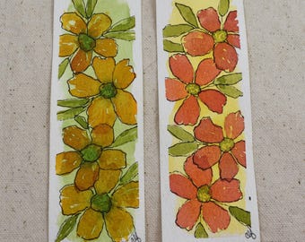 Original Hand Painted Floral Watercolor Bookmark | Handwritten Serenity Prayer | Christian Reader Gift | Choose One or Set of Two