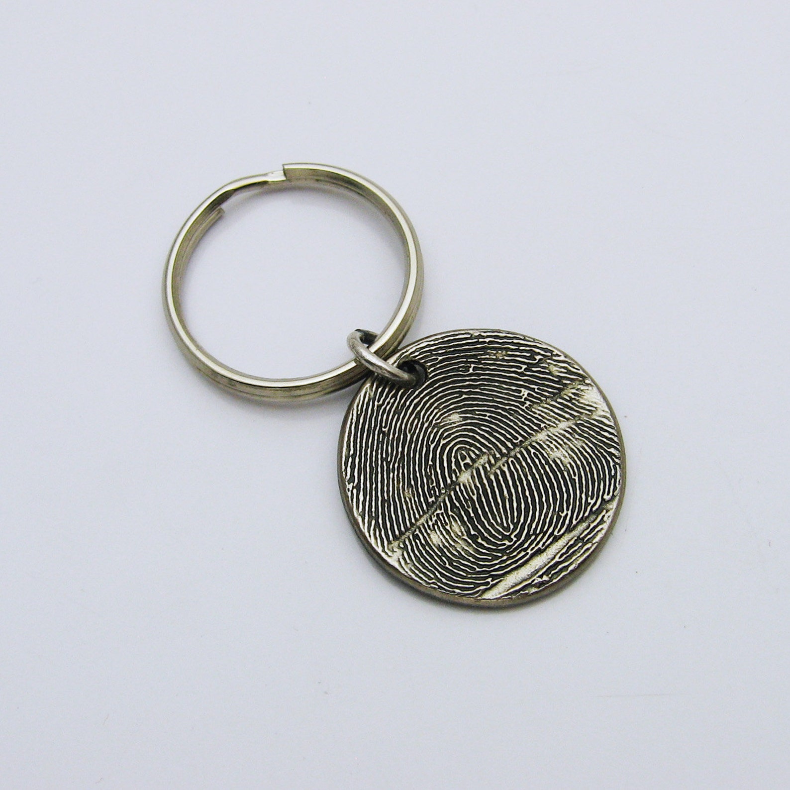 Fingerprint Keychain Personalized Keychain Fingerprint Etsy