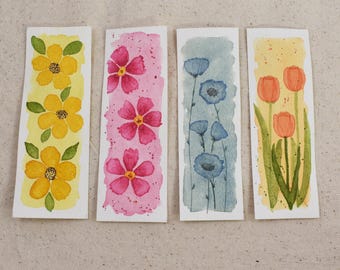 Original Hand Painted Floral Watercolor Bookmark | Botanical Flower Bookmark, Reader Gift, Choose One or Build Your Own Set