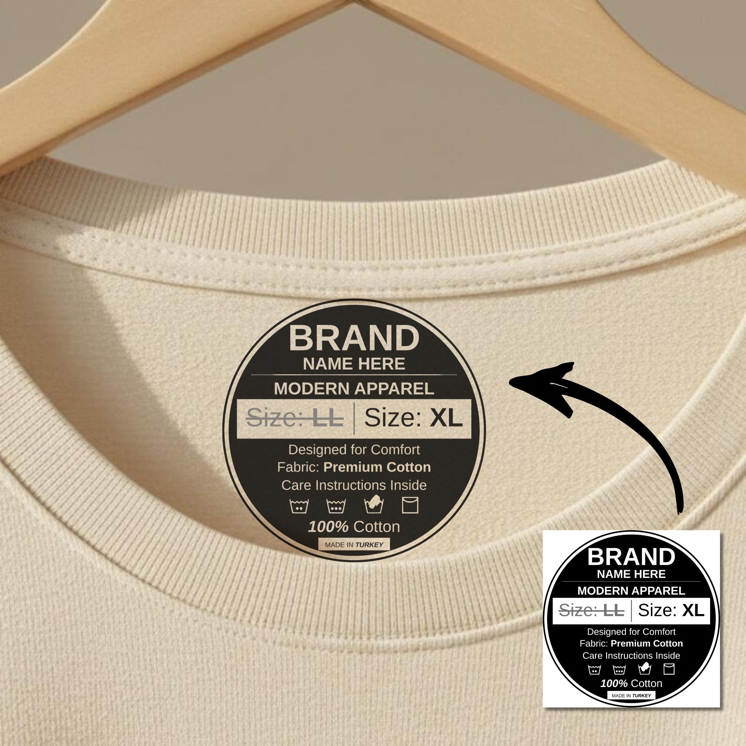 Editable Neck Label Template for Clothing Brand, Printable Tagless ...