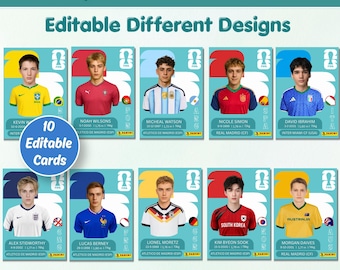 Personalized Soccer Card Template Canva, Custom Football Trading Card, Editable Player Profile Card, Team Gift Digital Download