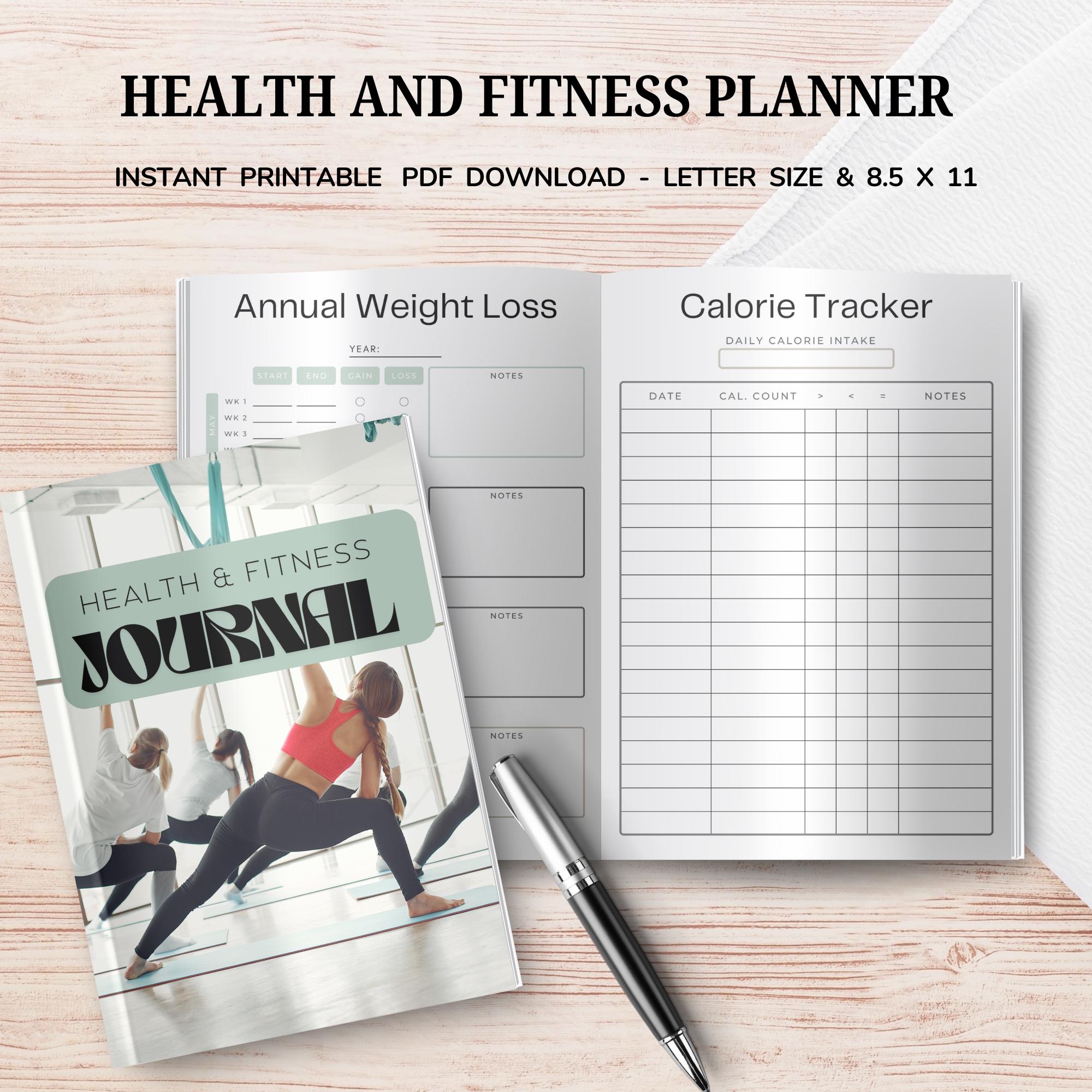 Health and Fitness Planner Printable | Workout Log, Meal Planner ...