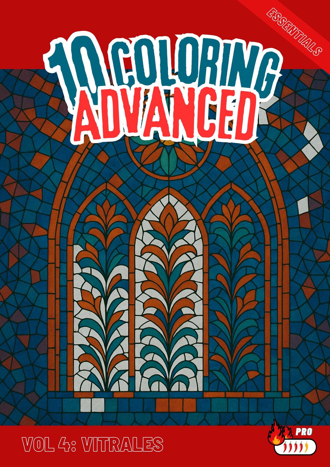 10 Coloring Advanced Pro Vol. 4 Stained Glass (essentials) + Coloring ...