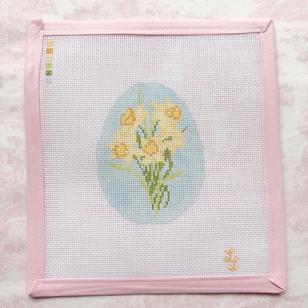 Daffodil Easter Egg Needlepoint Canvas