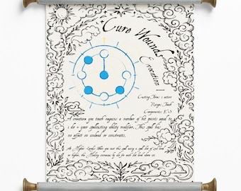Cure Wounds Spell Scroll: D&D 5e Prop, TTRPG Tabletop Accessory