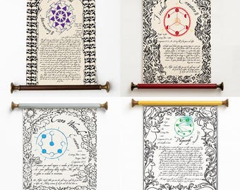 Handmade D&D 5e Spell Scrolls: Arcane Archive Canvas Props Set