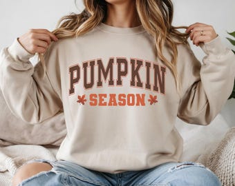Pumpkin Season Sweatshirt Fall Crewneck | Cozy Autumn Pullover | Retro Fall Sweater | Thanksgiving Shirt | Cute Pumpkin Spice Tee