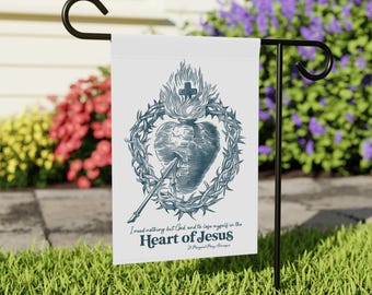 Bandera de jardín/bandera para casa del Inmaculado Corazón de Jesús, decoración cristiana del Sagrado Corazón