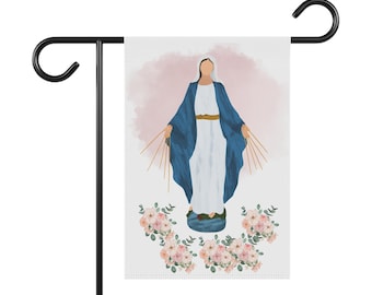 Ilustración de Nuestra Señora para jardín y casa / Decoración floral de la Virgen María