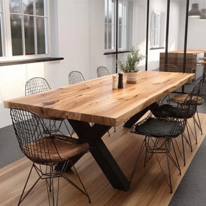 Handmade Solid Walnut Dining Table: Rustic Farmhouse Kitchen Furniture