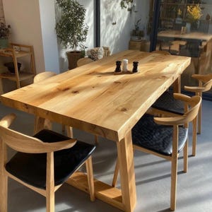 Handmade Solid Walnut Dining Table: Custom Rustic Farmhouse Furniture