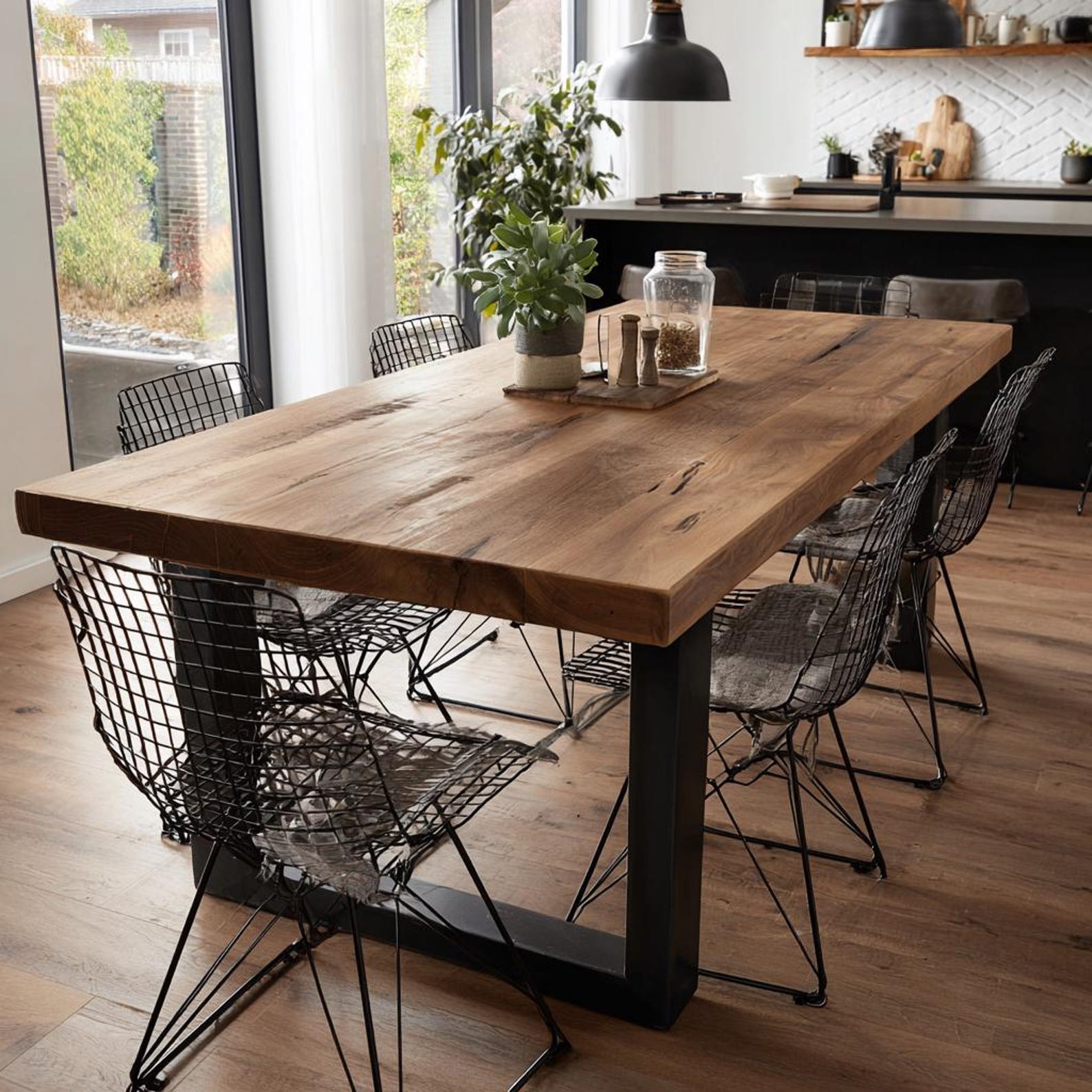 Live Edge Solid Walnut Kitchen Table - Handmade Wood Dining Table ...
