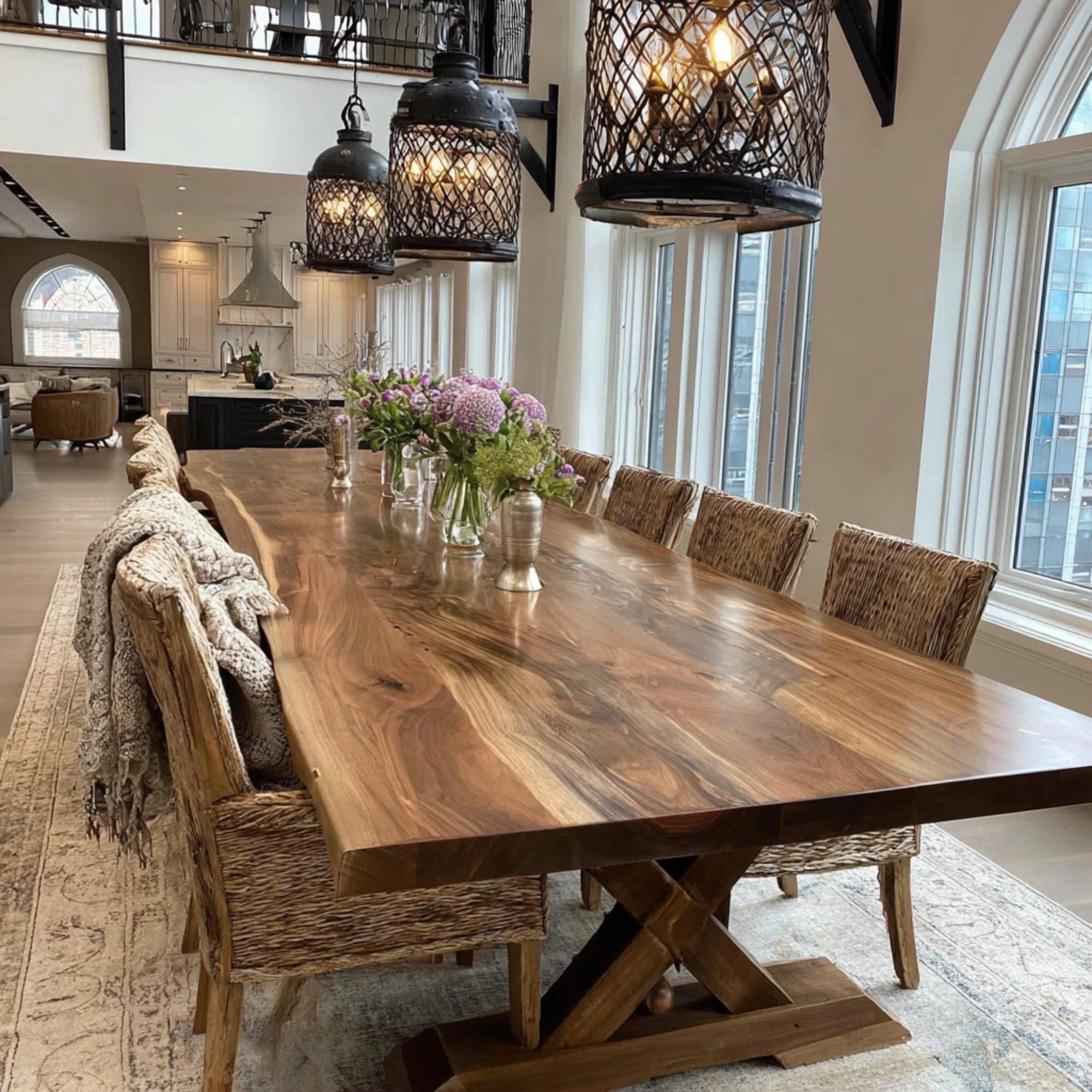 Handmade Solid Walnut Dining Table - Rustic Farmhouse Style - Etsy