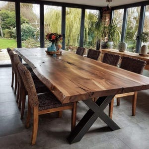 Handmade Solid Walnut Dining Table – Rustic Farmhouse Furniture