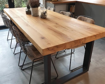 Rustic Solid Walnut Dining Table - Handmade Wooden Furniture - Farmhouse Kitchen Desk - Modern Wood Table
