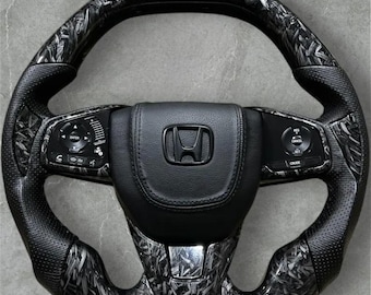 Volante de fibra de carbono forjado compatible con Honda Civic Gen 10 (2016-2021).