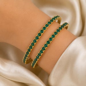 Pulseiras Verdes com Esmeralda, Conjunto de Pulseiras Banhadas a Ouro, Pulseiras Indianas para Casamento, Joias de Designer de Bollywood