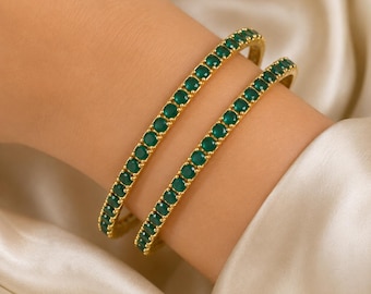 Indian Green Emerald Bangles, Gold Plated Bracelet Set, Wedding Bangles, Bollywood Designer Jewelry