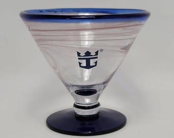 Copa de Martini para margarita con tallo azul Kosta Boda de Royal Caribbean Cruise Lines