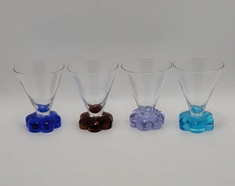 Circleware Pressed Glass Vintage-style Cocktail Or Shot Glasses With Flower Base