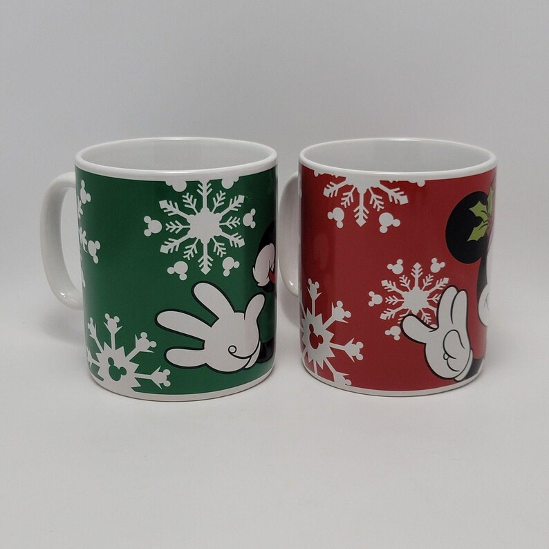 ヴィンテージ ディズニー ギャラリー ミッキー＆ミニーマウス クリスマス ホリデー マグカップ セット ラージ 画像 10