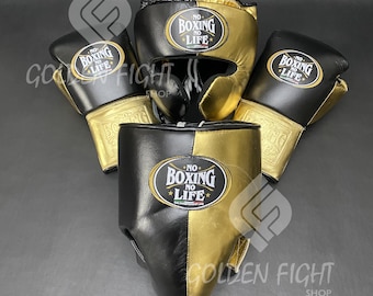 Personalized No Boxing Sparring Set Boxing Gloves, Head & Groin Guard Complete Kit