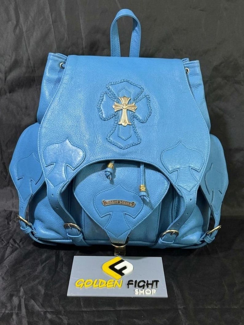 Handcrafted Top Grain Leather Backpack Crome Heart FLARENIE GUNSLINGER Bag image 1