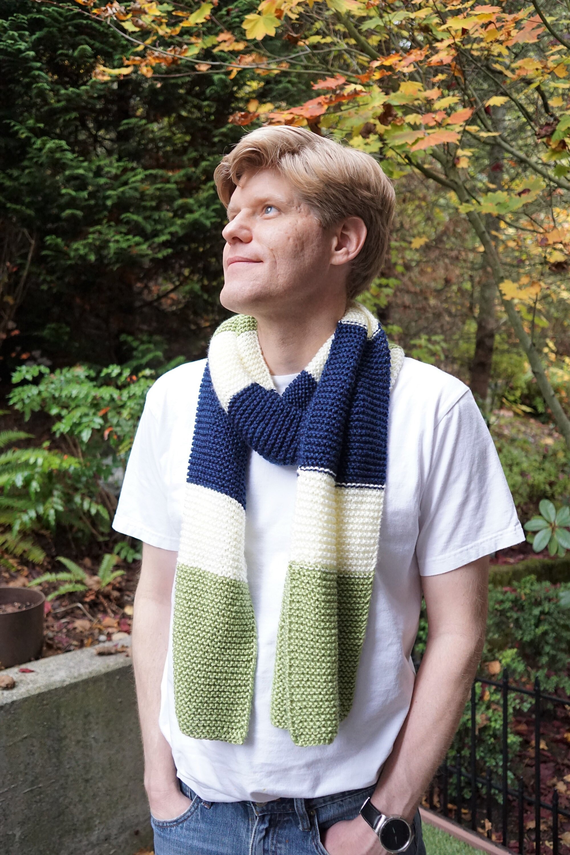 PDF DIGITAL Pattern:easy Knit Scarf Pattern for Meneasy Scarf - Etsy
