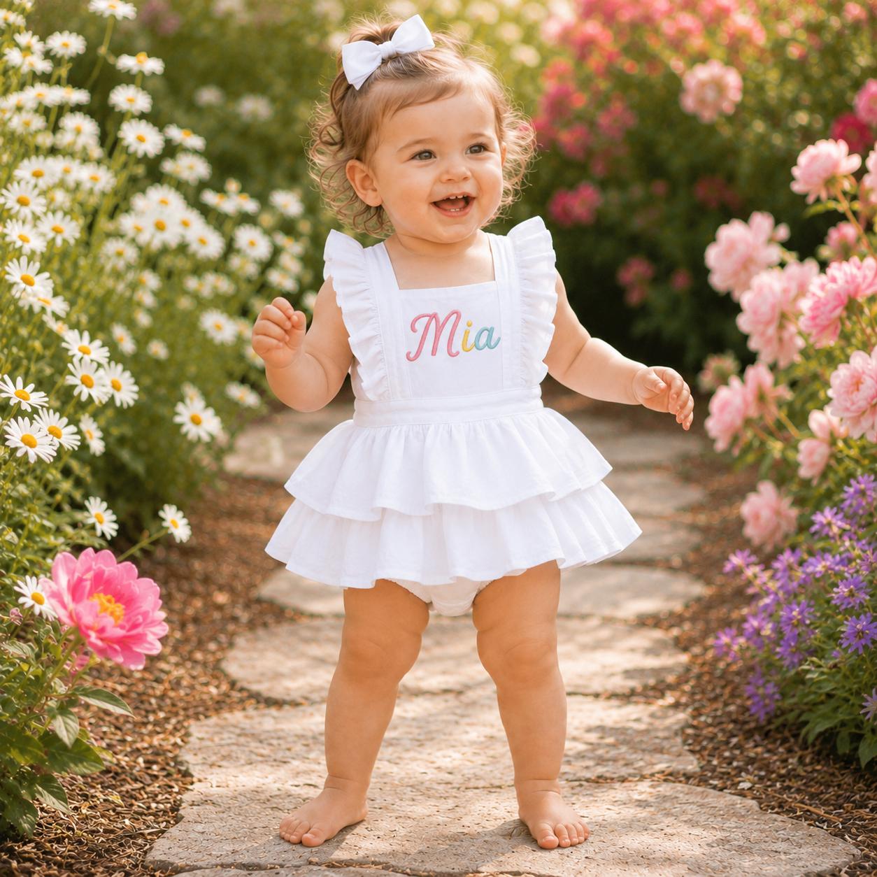 20 Baby Dress Designs for Summer That Are Actually Soft Enough to Wear 17 Personalized Baby Girl Ruffle Romper, Custom Name Summer Outfit,…